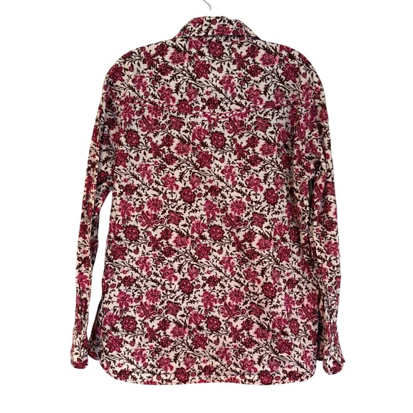 Cowgirl Hardware Floral‎ Pearl Snap Western Shirt Women's L Pink Brown Festival - Picture 7 of 13